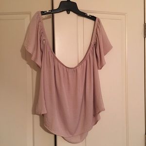 Off shoulder satin top